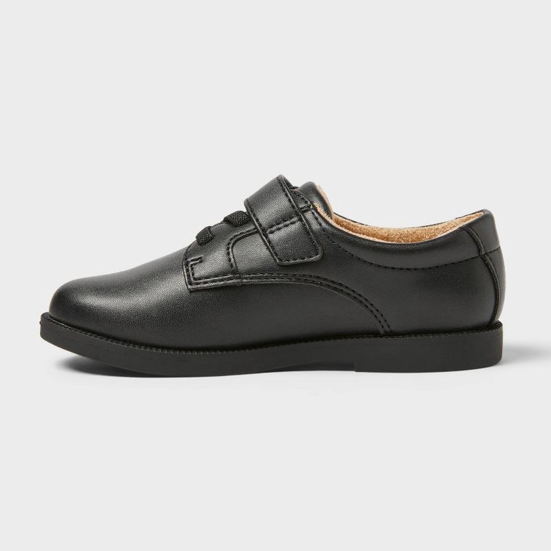 slide 2 of 4, Toddler Miles Dress Shoes - Cat & Jack™ Black 12T: Hook and Loop Closure, Flexible Textured Outsole, Round Closed Toe, 1 ct