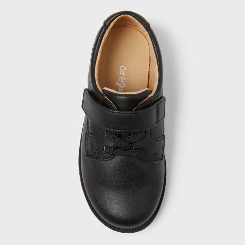 slide 3 of 4, Toddler Miles Dress Shoes - Cat & Jack™ Black 12T: Hook and Loop Closure, Flexible Textured Outsole, Round Closed Toe, 1 ct