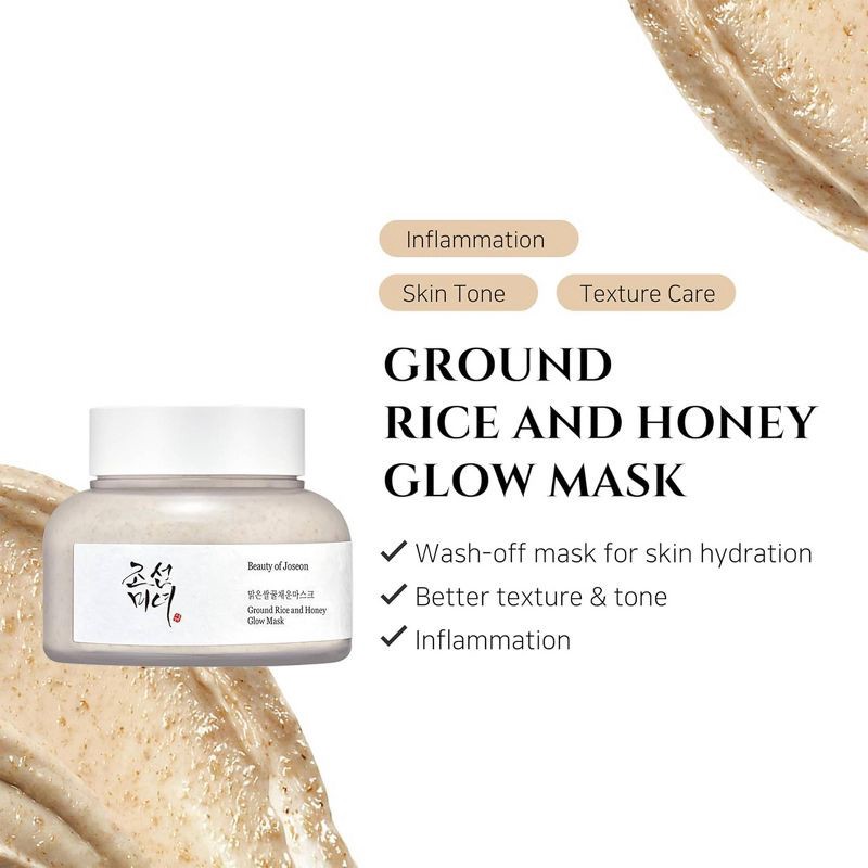 slide 3 of 10, Beauty of Joseon Korean Skincare Glow Mask for Brightening and Exfoliating - Ground Rice and Honey - 150ml, 150 ml