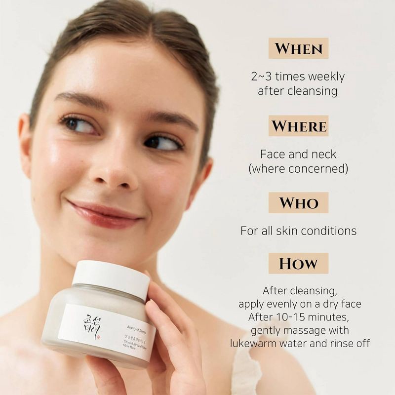 slide 7 of 10, Beauty of Joseon Korean Skincare Glow Mask for Brightening and Exfoliating - Ground Rice and Honey - 150ml, 150 ml
