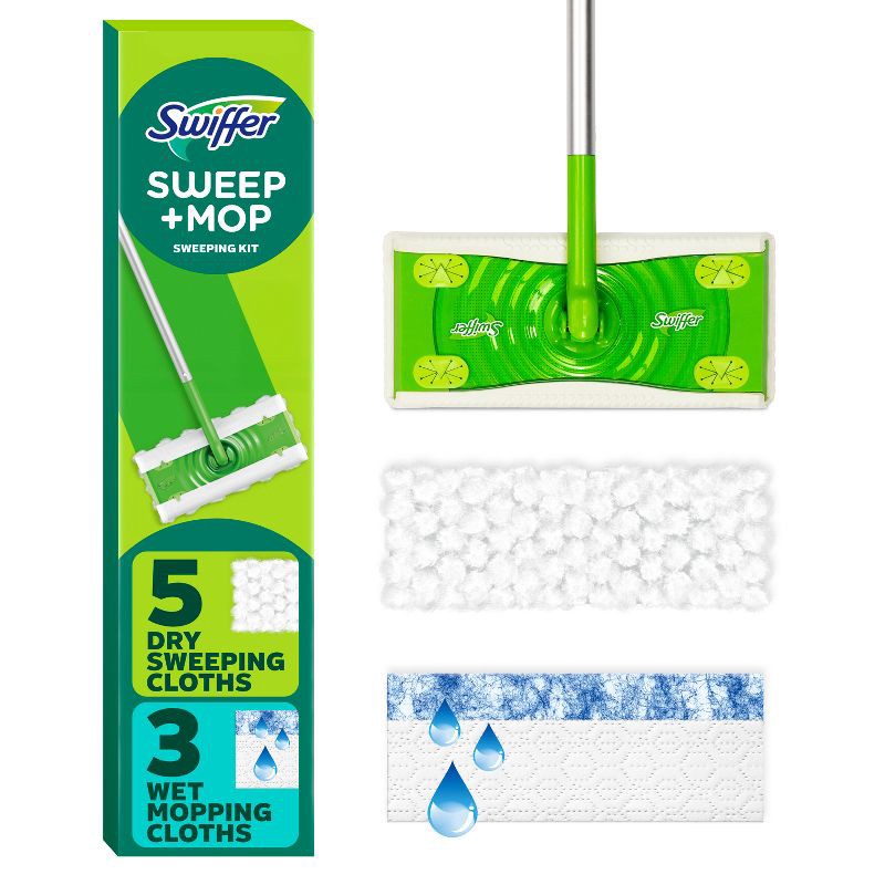 slide 1 of 12, Swiffer Sweep & Mop Starter Kit - 9ct, 9 ct