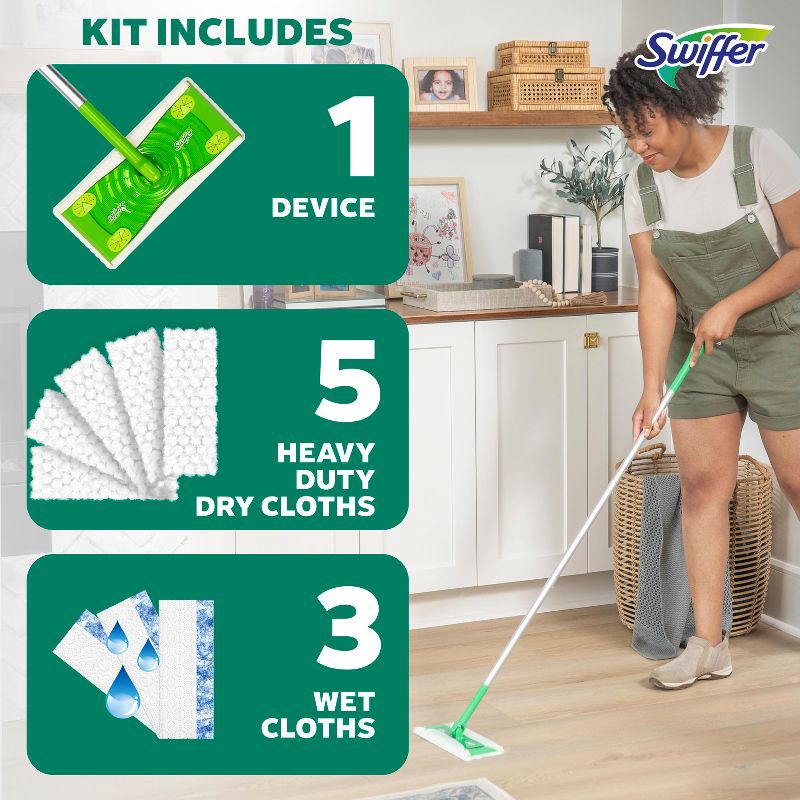 slide 5 of 12, Swiffer Sweep & Mop Starter Kit - 9ct, 9 ct