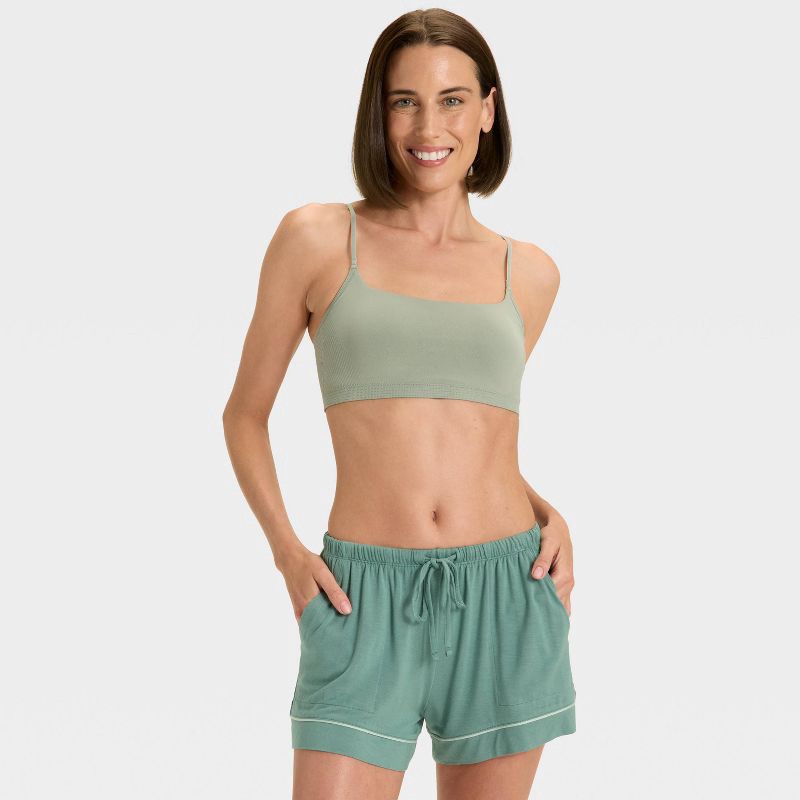 slide 3 of 5, Women's Seamless Removeable Pad Bralette - Auden™ Green L, 1 ct