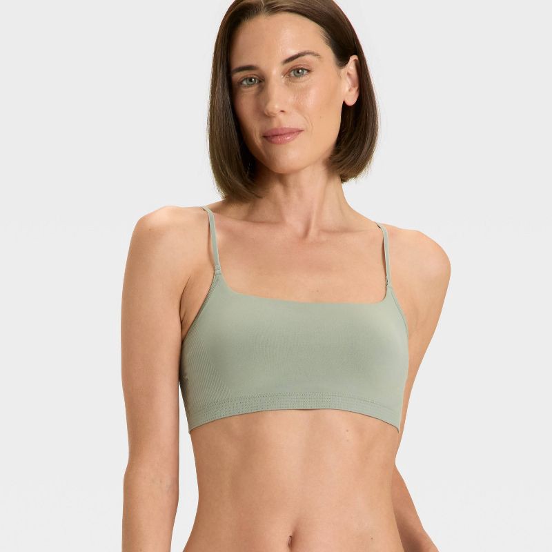 slide 1 of 5, Women's Seamless Removeable Pad Bralette - Auden™ Green XL, 1 ct