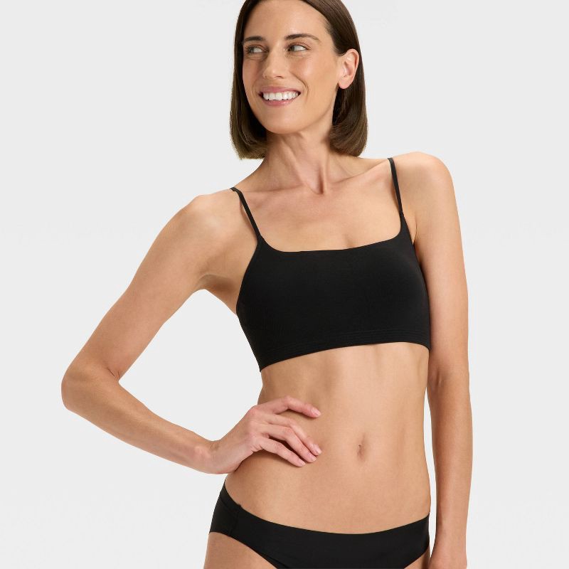 slide 3 of 5, Women's Seamless Removeable Pad Bralette - Auden™ Black XS, 1 ct