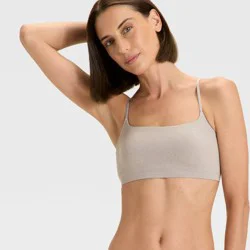 Women's Seamless Removable Pad Bralette - Auden™ Light Heather Gray L