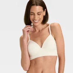 Women's Lightly Lined Seamless Bralette - Auden™ White XL