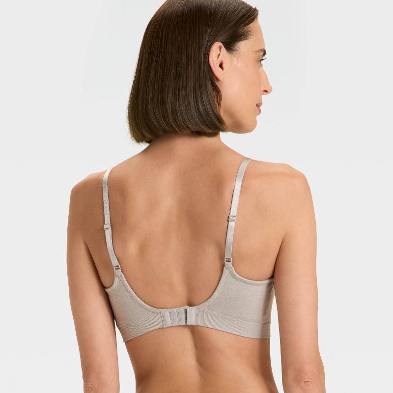 slide 2 of 5, Women's Lightly Lined Seamless Bralette - Auden™ Heathered Gray XS, 1 ct