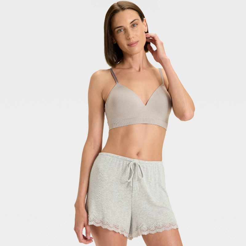 slide 3 of 5, Women's Lightly Lined Seamless Bralette - Auden™ Heathered Gray S, 1 ct
