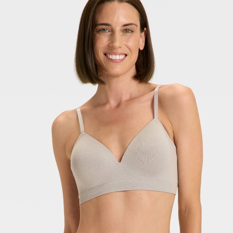 slide 1 of 5, Women's Lightly Lined Seamless Bralette - Auden™ Heathered Gray S, 1 ct
