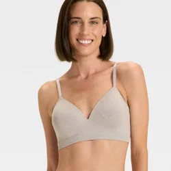 Women's Lightly Lined Seamless Bralette - Auden™ Heathered Gray L