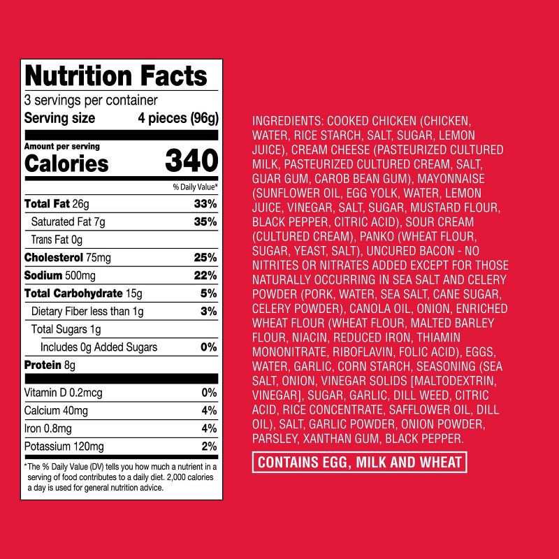 slide 4 of 4, Chicken Bacon Ranch Frozen Bites - 10.2oz - Market Pantry™, 10.2 oz