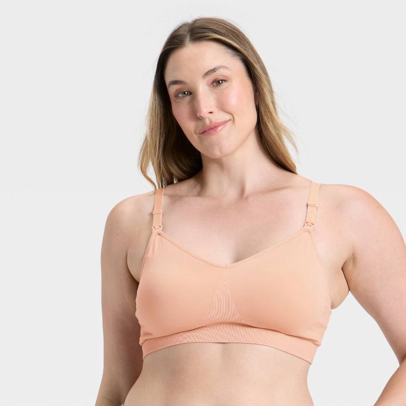 slide 5 of 6, Women's Nursing Lightly Lined Seamless Bralette - Auden™ Pearl Tan XL, 1 ct
