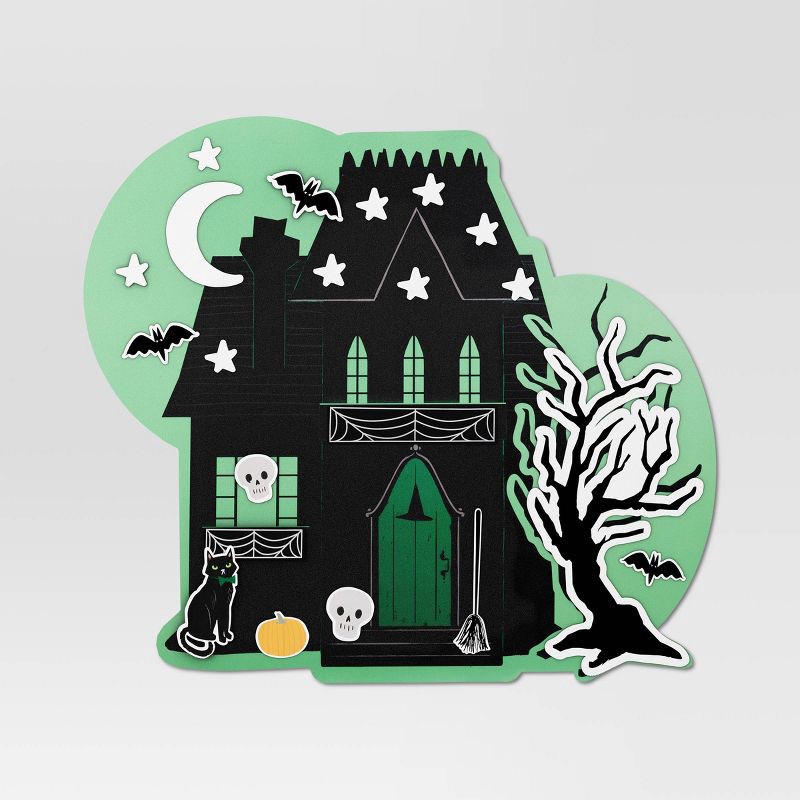 slide 3 of 4, Halloween Haunted House Interactive Placemat Green - Hyde and EEK! Boutique™, 1 ct