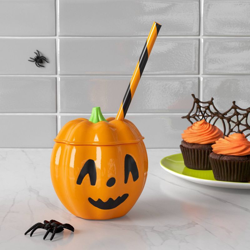 slide 2 of 3, 12 fl oz Halloween Figural Pumpkin Tumbler - Hyde and EEK! Boutique™, 12 fl oz
