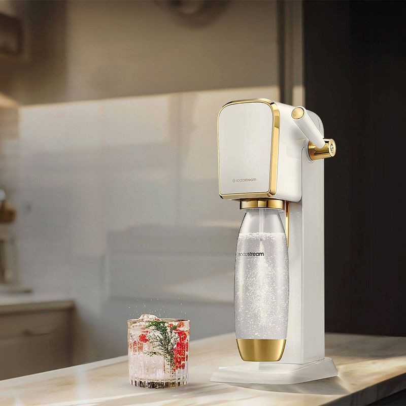 slide 2 of 2, SodaStream Art Sparkling Water Maker with CO2 and Carbonating Bottle White/Gold, 1 ct
