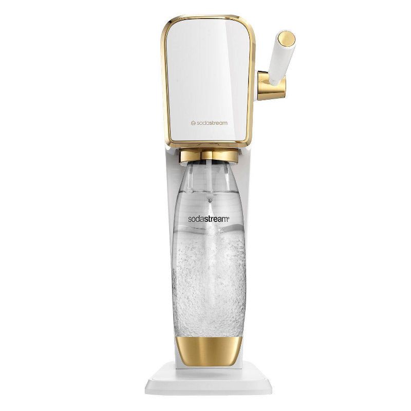 slide 1 of 2, SodaStream Art Sparkling Water Maker with CO2 and Carbonating Bottle White/Gold, 1 ct