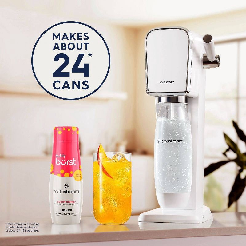 slide 3 of 9, SodaStream Bubly Burst Peach Mango Flavor Mix - 14.9 fl oz, 14.9 fl oz