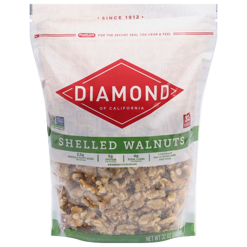 slide 1 of 6, Diamond Shelled Walnuts - 32oz, 32 oz