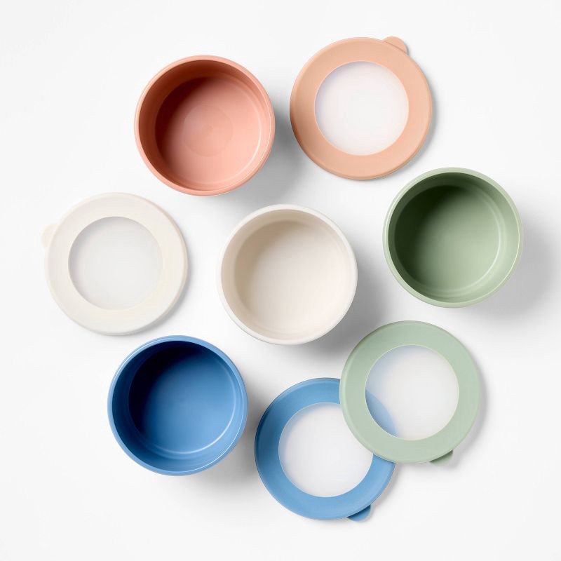 slide 3 of 3, 8pc (Set of 4) 1.25c Plastic Round Snack Container Set - Figmint™, 8 ct