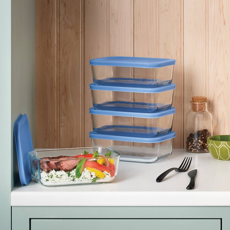 slide 2 of 3, 10pc (Set of 5) Glass Rectangle Meal Prep Set Blue - Room Essentials™, 10 ct