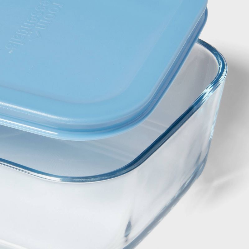 slide 3 of 3, 10pc (Set of 5) Glass Rectangle Meal Prep Set Blue - Room Essentials™, 10 ct