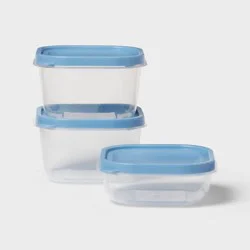 6pc (Set of 3) Plastic Food Storage Container Set Blue - Room Essentials™