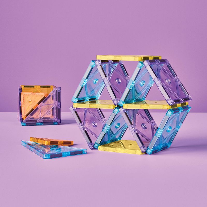 slide 2 of 5, Magnetic Tiles Yellow Tin - Gigglescape™: Educational Toy for Creativity & Fine Motor Skills, 20 Pieces Set, 20 ct