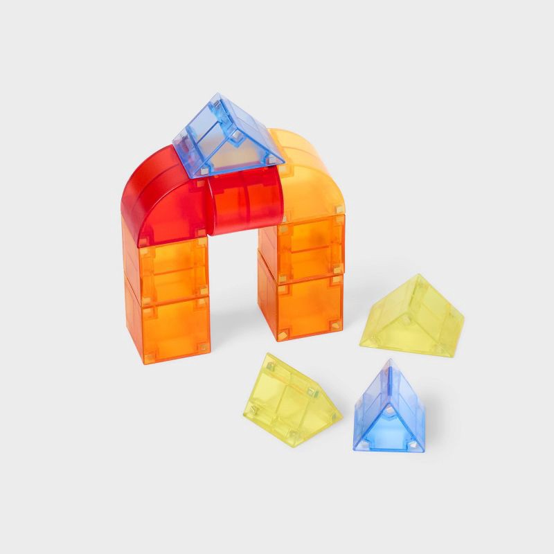 slide 1 of 5, Magnetic Blocks Medium transparent Blue Tin - Gigglescape™, 1 ct
