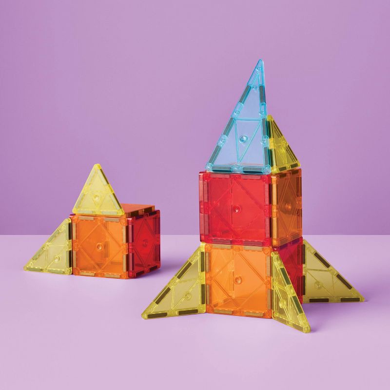 slide 2 of 5, Magnetic Tiles Red Tin - Gigglescape™: Educational Building Set, Enhances Creativity & Fine Motor Skills, 20 Pieces, 20 ct