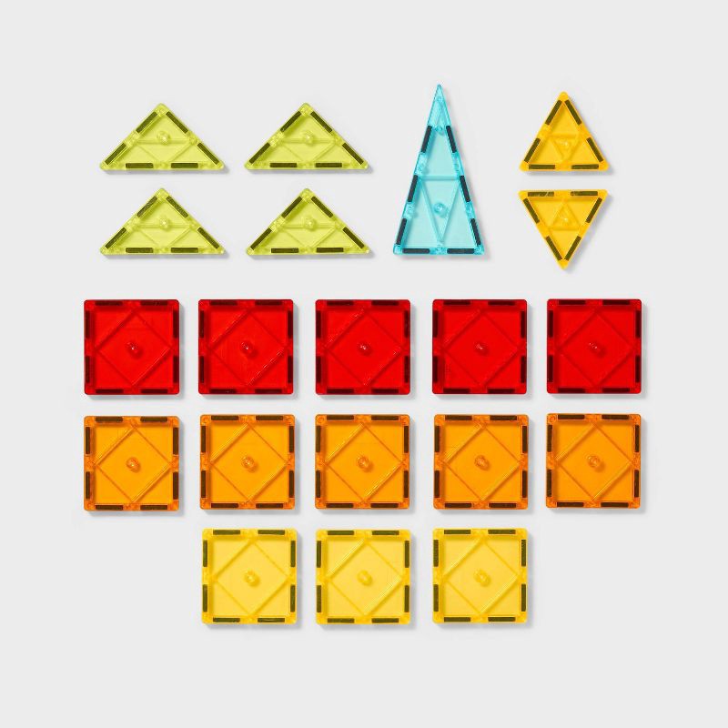 slide 3 of 5, Magnetic Tiles Red Tin - Gigglescape™: Educational Building Set, Enhances Creativity & Fine Motor Skills, 20 Pieces, 20 ct