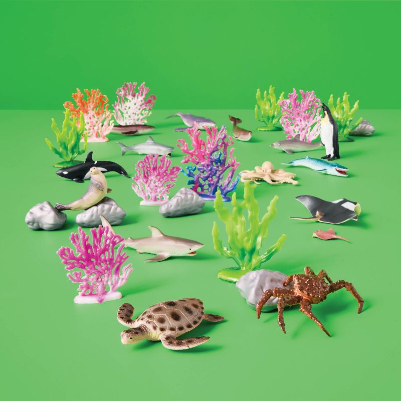 slide 2 of 4, Sea Animal Figure - 30pc - Gigglescape™: PVC Animal Playset Toy, 30 ct