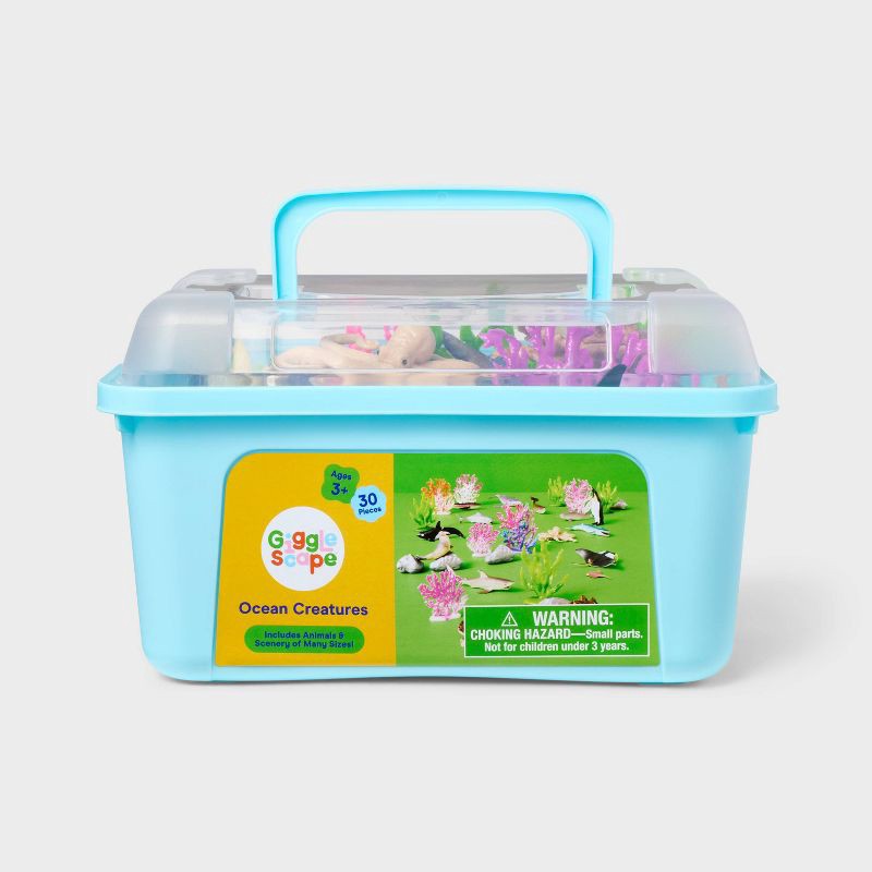 slide 3 of 4, Sea Animal Figure - 30pc - Gigglescape™: PVC Animal Playset Toy, 30 ct