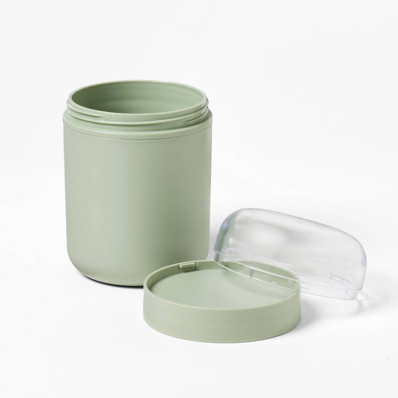 slide 3 of 4, Snack Cup with Topping Compartment Green - Figmint™, 1 ct