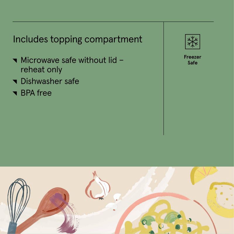 slide 4 of 4, Snack Cup with Topping Compartment Green - Figmint™, 1 ct