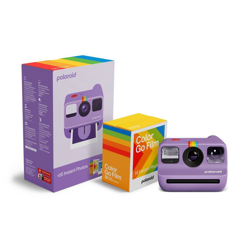 slide 1 of 13, Polaroid Go Everything Bundle Film Camera - Purple: Automatic Focus Instant Format, 1 ct