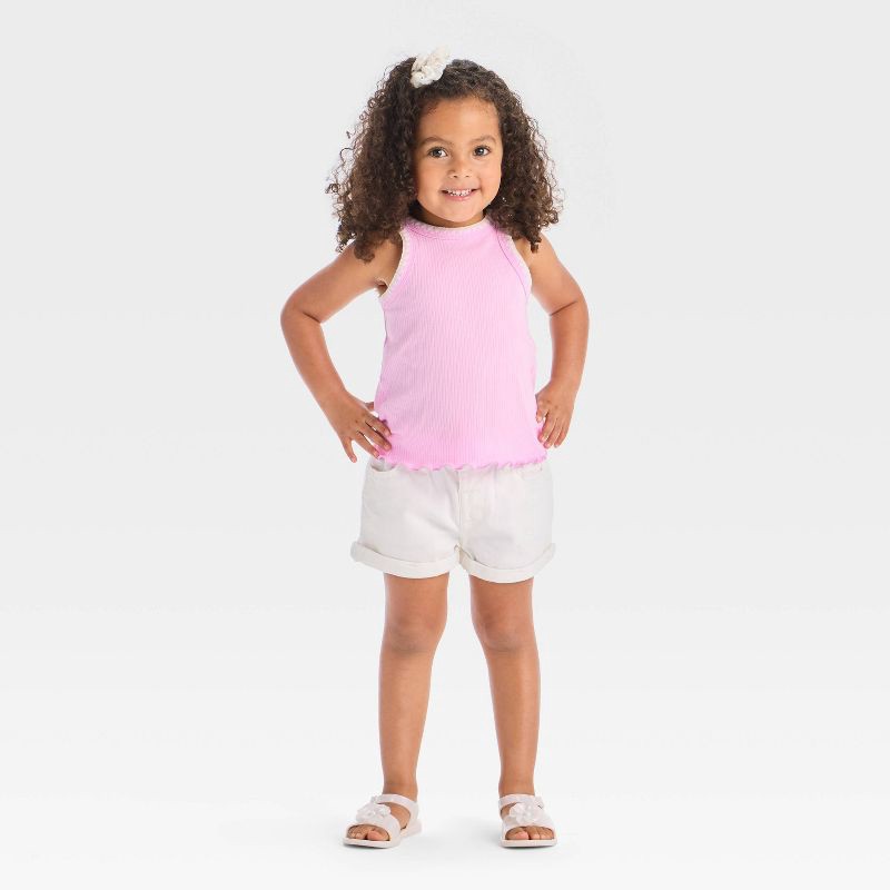slide 3 of 3, Toddler Girls' Ribbed T-Shirt - Cat & Jack™ Purple 3T, 1 ct