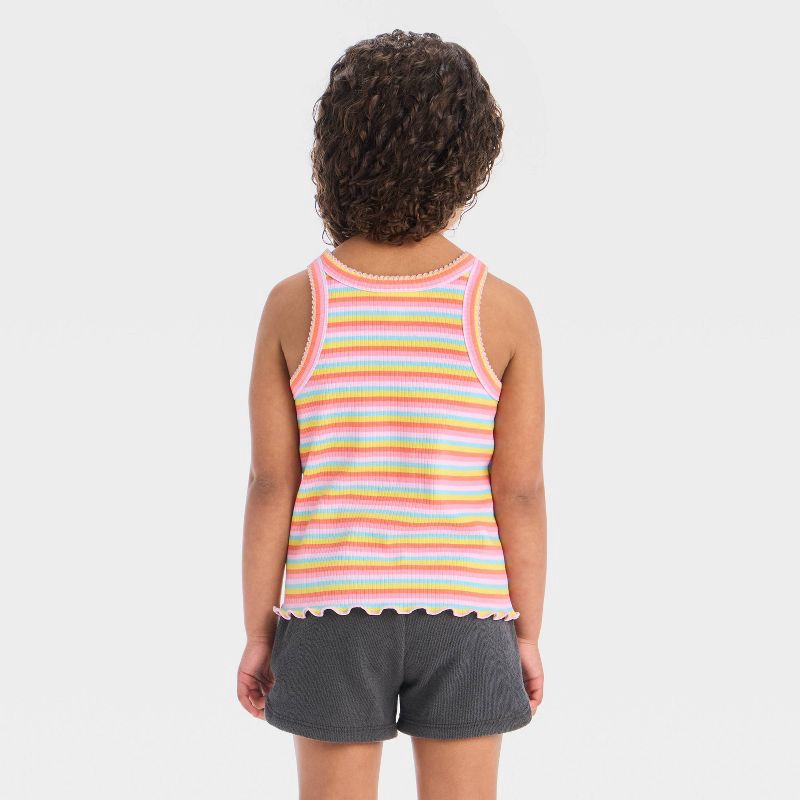 slide 3 of 3, Toddler Girls' Striped Ribbed T-Shirt - Cat & Jack™ 3T, 1 ct