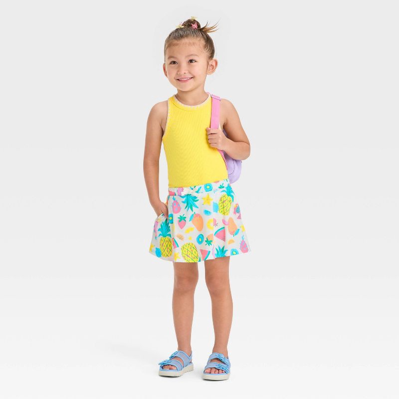 slide 3 of 3, Toddler Girls' Ribbed T-Shirt - Cat & Jack™ Yellow 2T, 1 ct