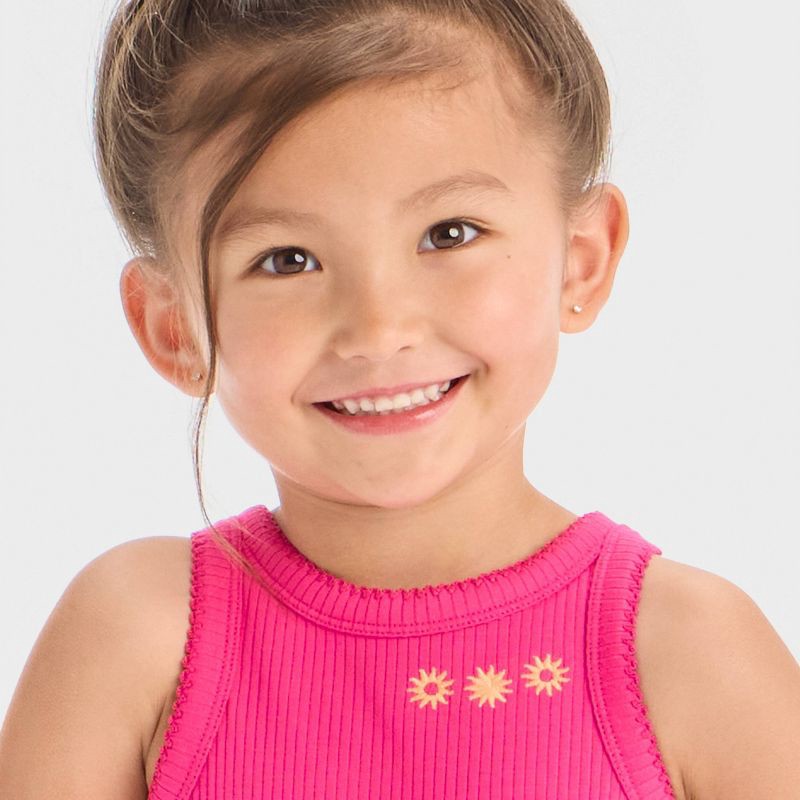 slide 2 of 4, Toddler Girls' Sun Ribbed T-Shirt - Cat & Jack™ Pink 18M, 1 ct