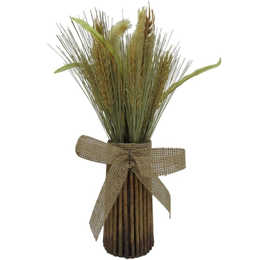 slide 1 of 1, Party City Fall Wheat Bundle Centerpiece, 13 in