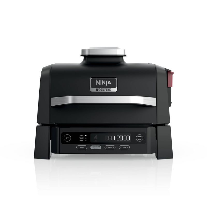 slide 1 of 7, Ninja Woodfire Outdoor Grill & Smoker, 4-in-1 Functionality, Authentic Woodfire Flavors, Electric Heat, OG301, 1 ct