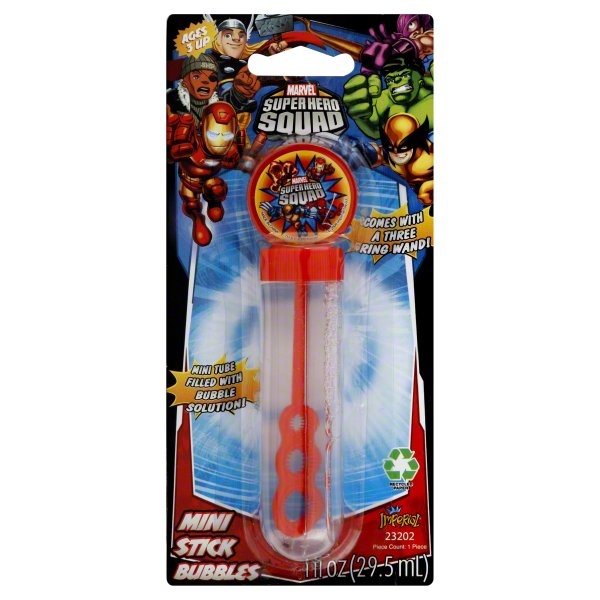 slide 1 of 1, Imperial Marvel Super Hero Squad Mini Stick Bubbles, 1 ct