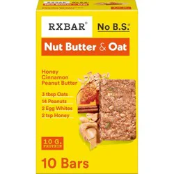 RXBAR Nut Butter and Oat Protein Bars Honey Cinnamon Peanut Butter - 19.4oz/10ct