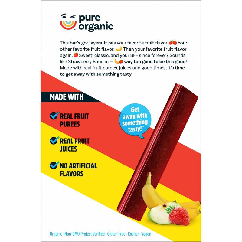 slide 5 of 5, Pure Organic Layered Fruit Snacks Strawberry Banana - 6.2oz/12ct, 6.2 oz, 12 ct