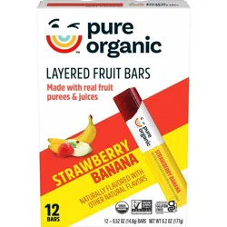 Pure Organic Layered Fruit Snacks Strawberry Banana - 6.2oz/12ct