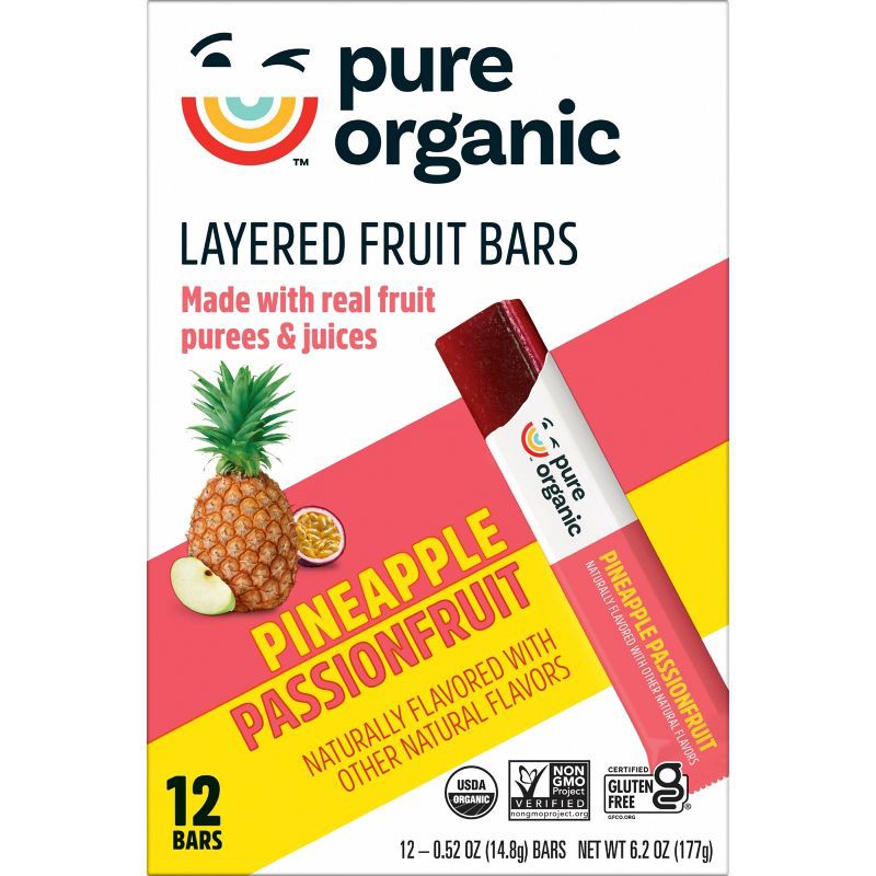 slide 2 of 5, Pure Organic Layered Fruit Snacks Pineapple Passionfruit - 6.2oz/12ct, 6.2 oz, 12 ct