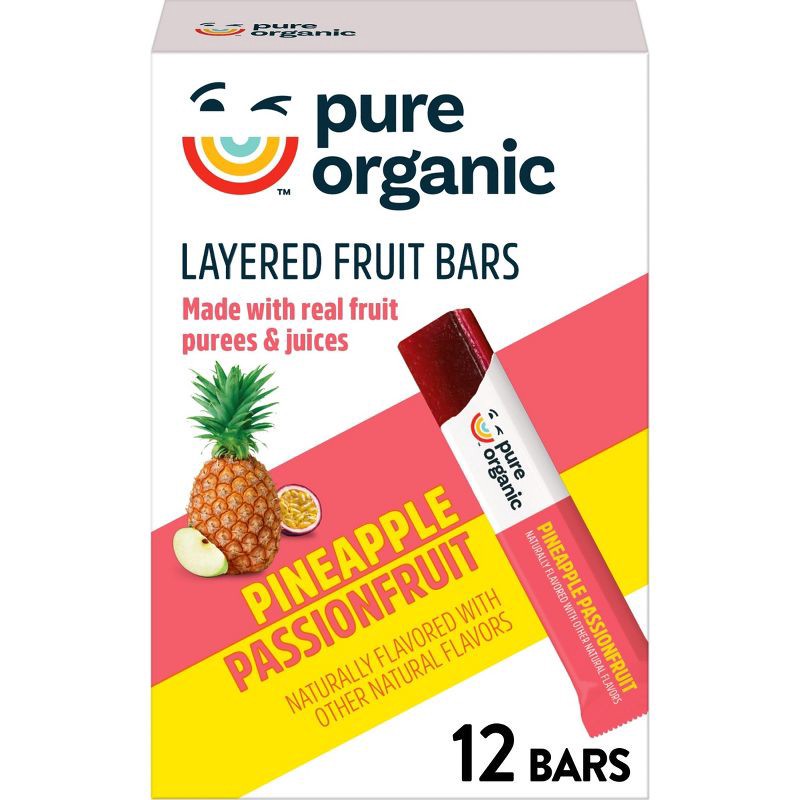 slide 1 of 7, Pure Organic Layered Fruit Snacks Pineapple Passionfruit - 6.2oz/12ct, 6.2 oz, 12 ct