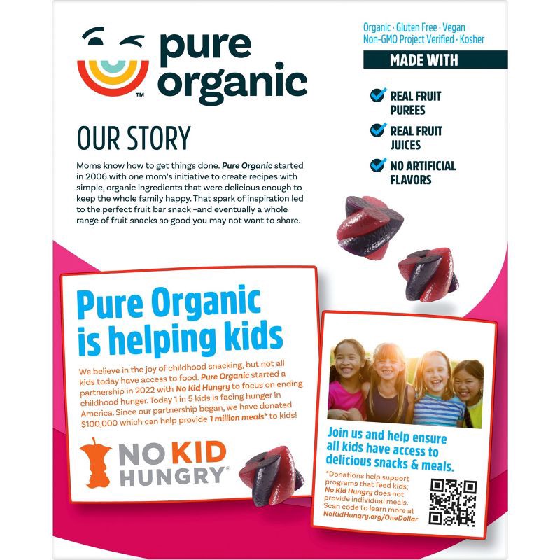 slide 7 of 7, Pure Organic Twisted Fruit Snacks Blueberry Raspberry - 5.6oz/8ct, 8 ct; 5.6 oz