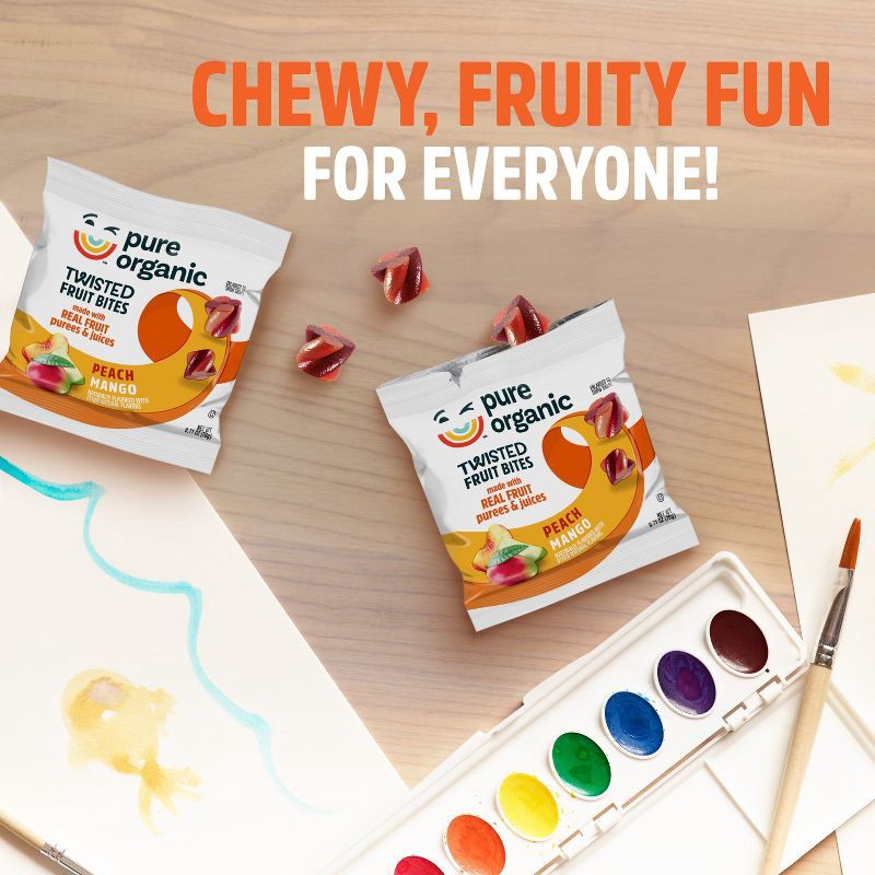 slide 5 of 7, Pure Organic Twisted Fruit Bites Peach Mango - 5.6oz/8ct, 8 ct; 5.6 oz
